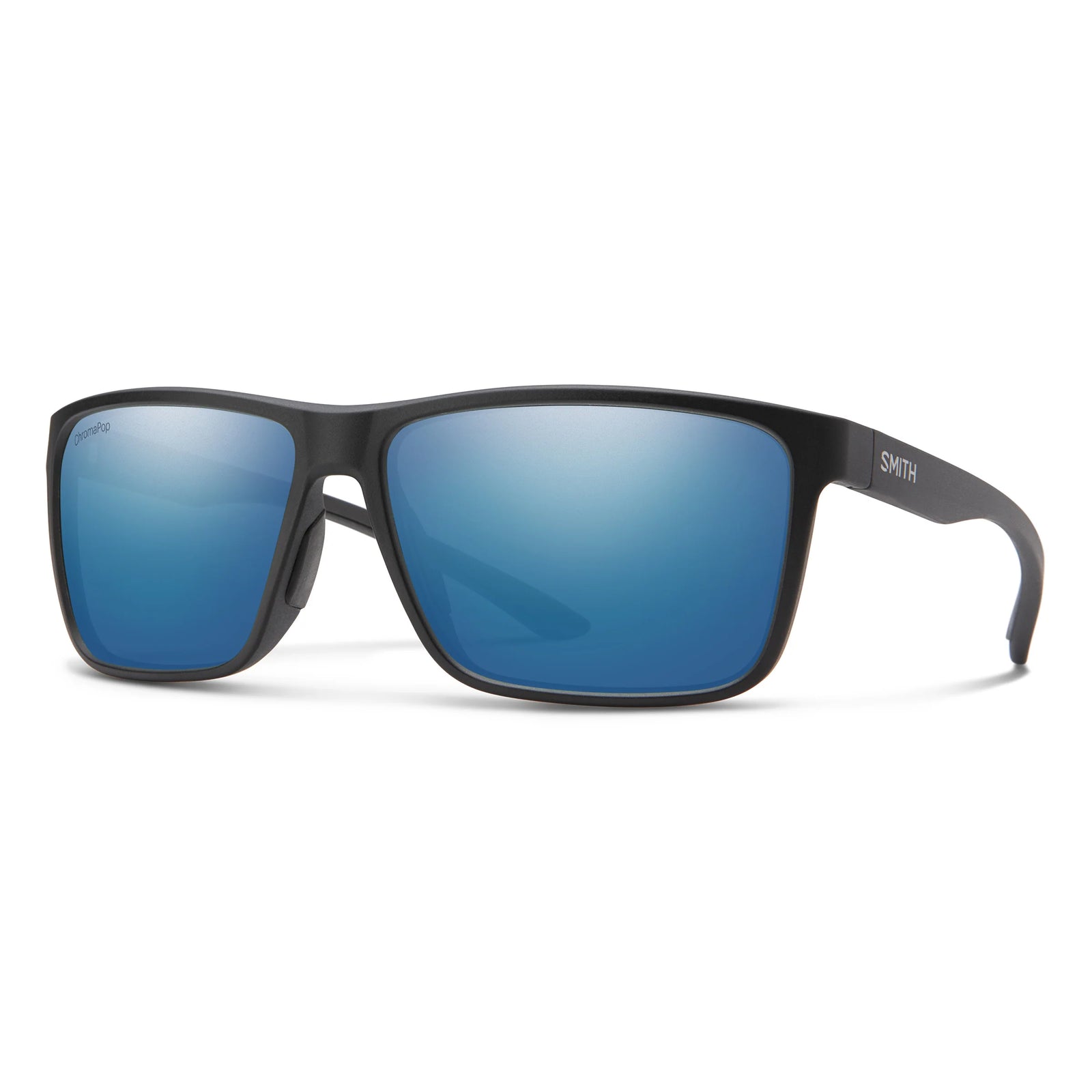 Smith Optics Riptide Matt Black Frame ChromaPop Polarised Glass Blue Mirror Lens