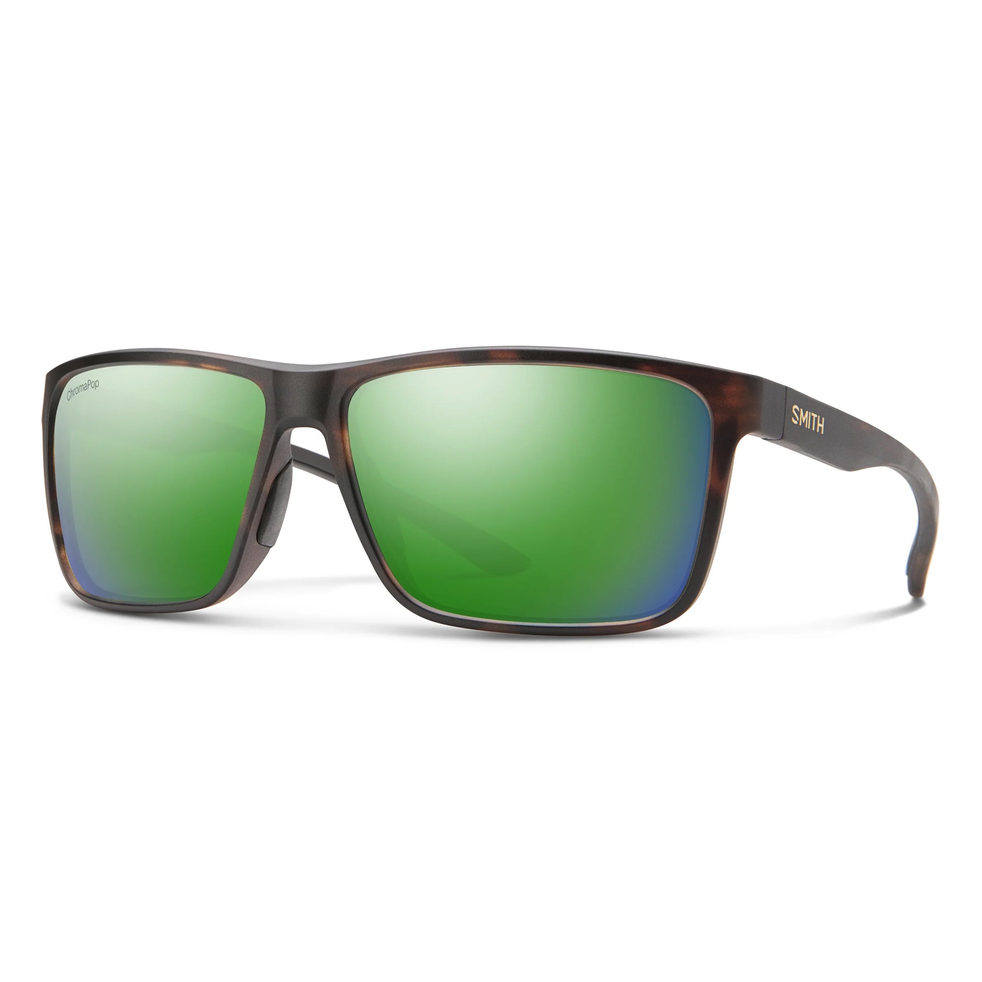 Smith Optics Riptide Matt Tortoise Frame ChromaPop Polarised Glass Green Mirror Lens