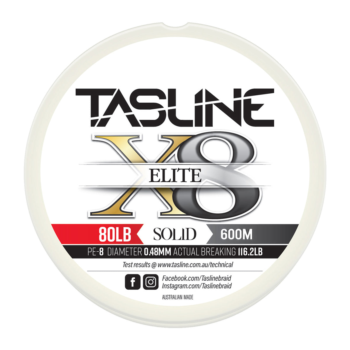 Tasline Elite X8 Solid 600m 80lb