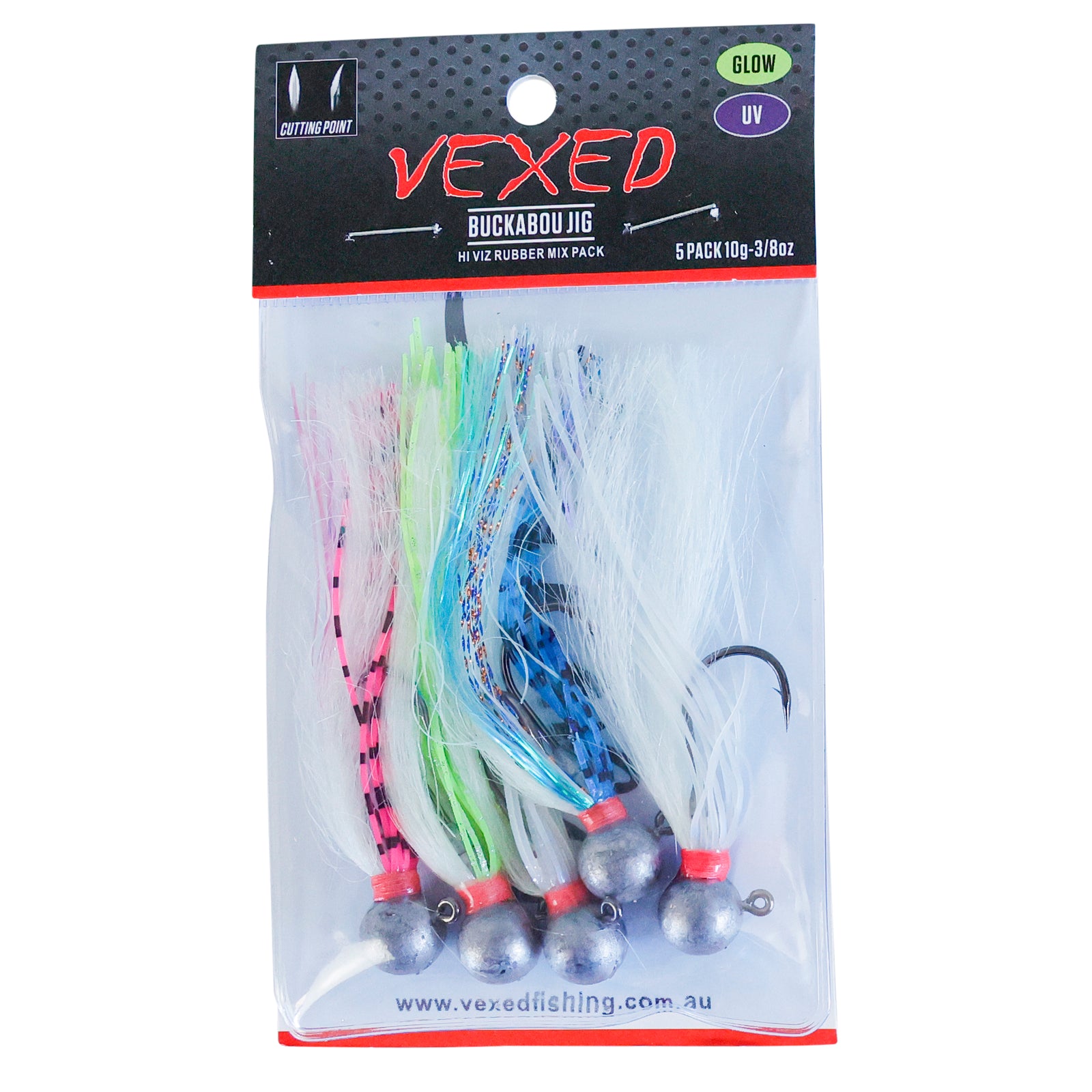 Vexed Buckabou Jig 5 Pack Hi Vis Rubber Mix