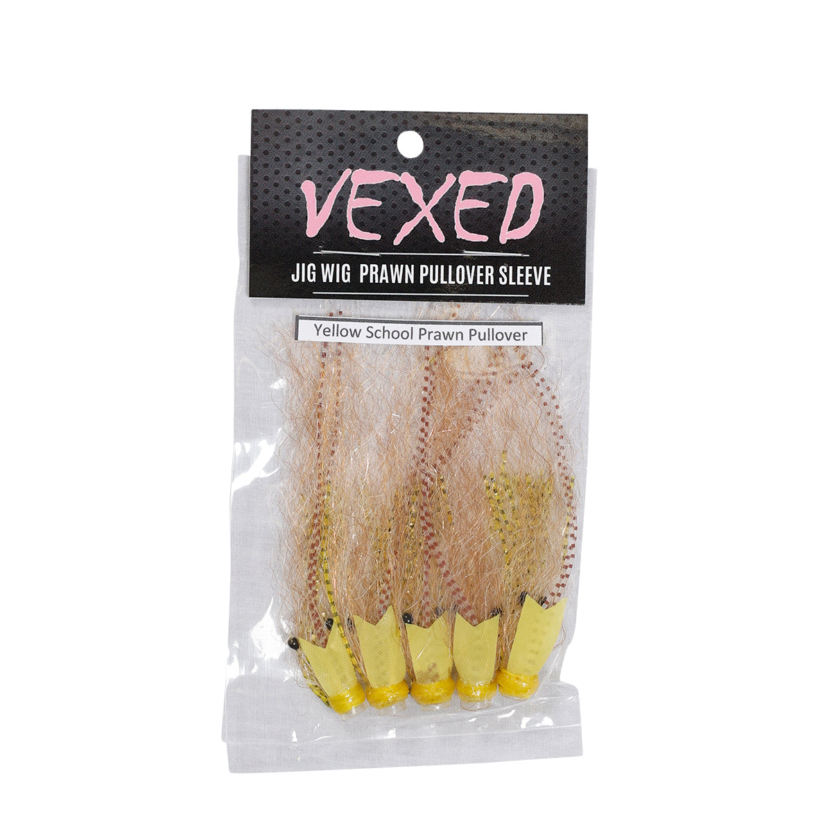 Vexed Jig Wig Prawn Pullover Sleeve 8cm 4mm Yellow School Prawn