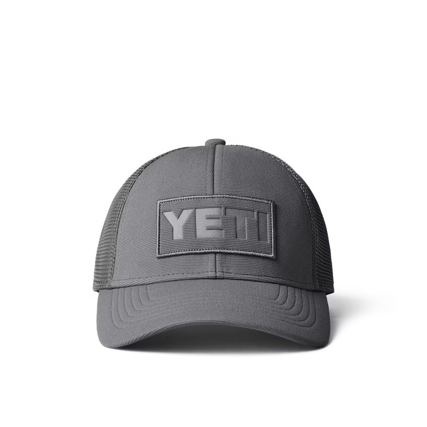 Yeti Grey on Grey Patch Trucker Cap Front