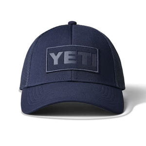 Yeti Navy On Navy Patch Trucker Hat Front