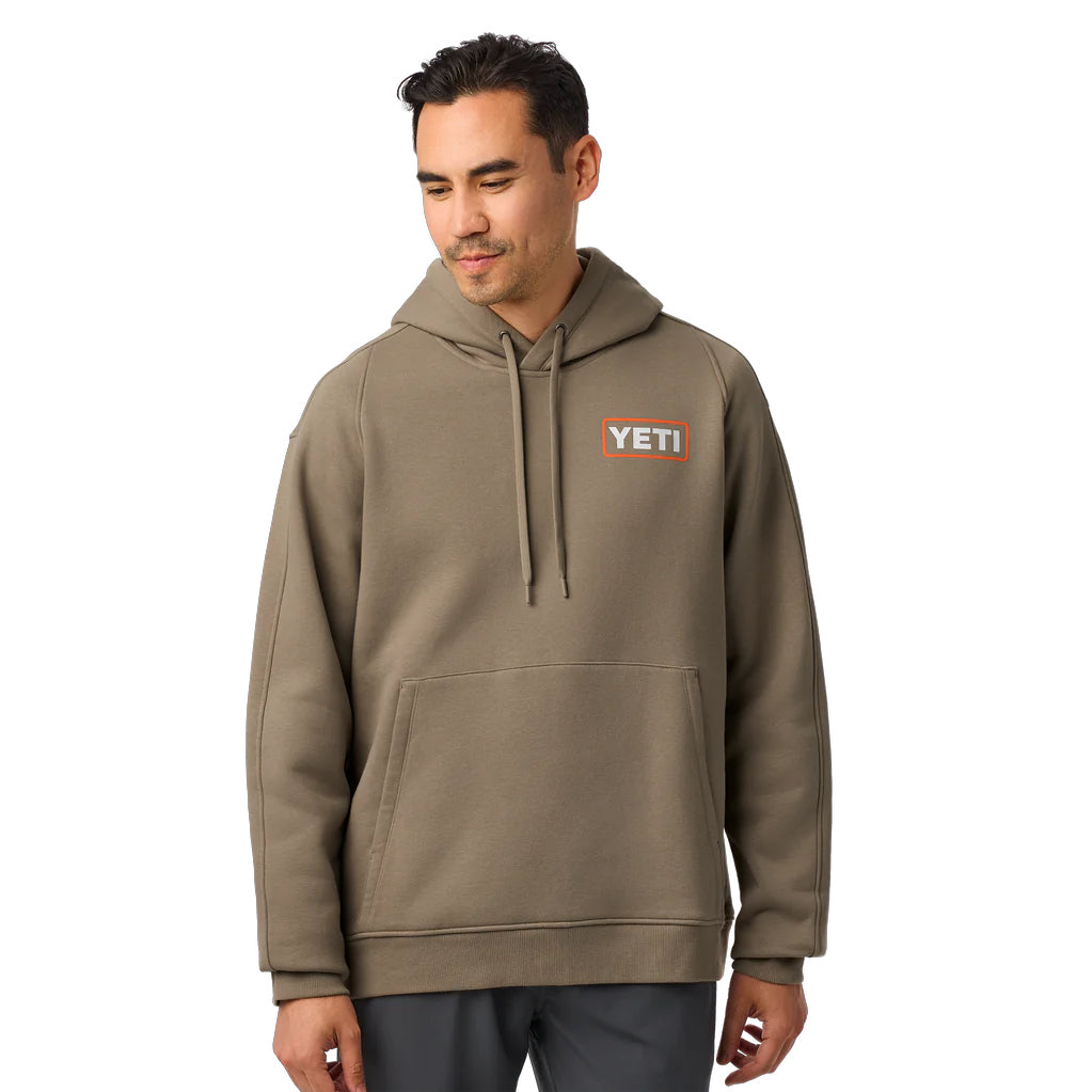 Yeti Wetlands Logo Fleece Hoodie - Taupe Wearing