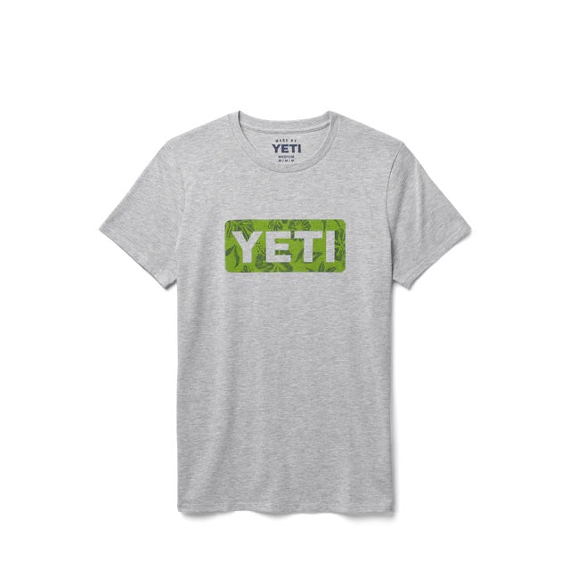 Yeti Womens Floral Logo Badge Short Sleeve T-Shirt - Heather Grey