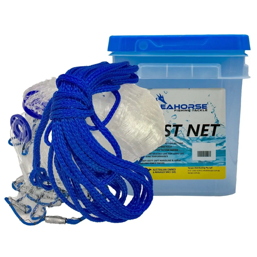 Seahorse Cast Net Drawstring Mono Lead Weight 8ft x 3/4in