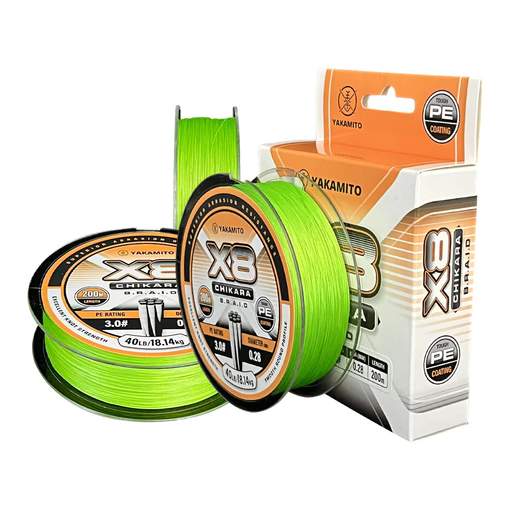 Yakamito Chikara X8 200m 8-strand braided fishing line