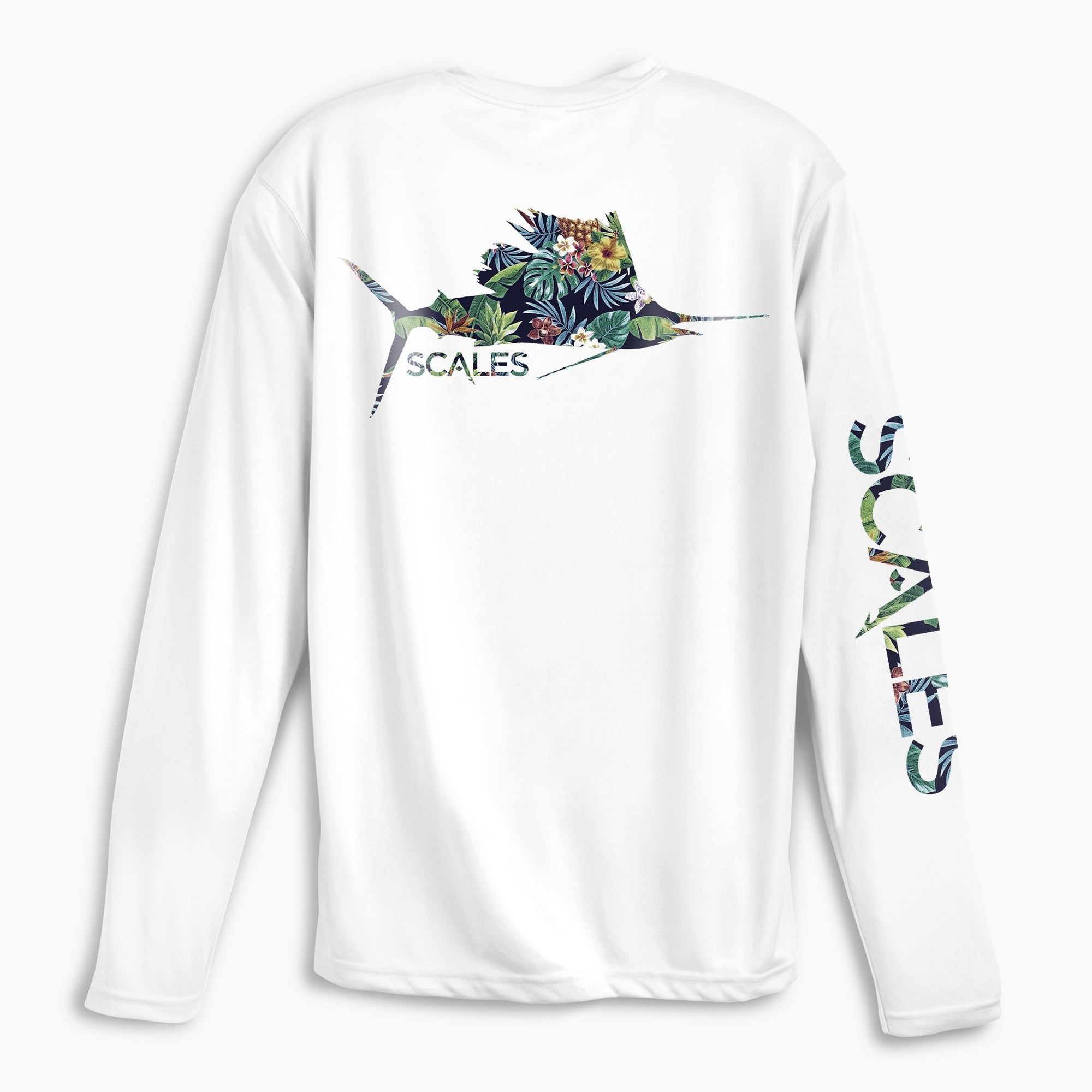 Scales Gear Pro Performance Tropical Sail Crew White Shirt - Front View