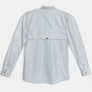 Scales Gear Performance Button Down Slack Tide Mens Cool Grey Shirt - Rear View