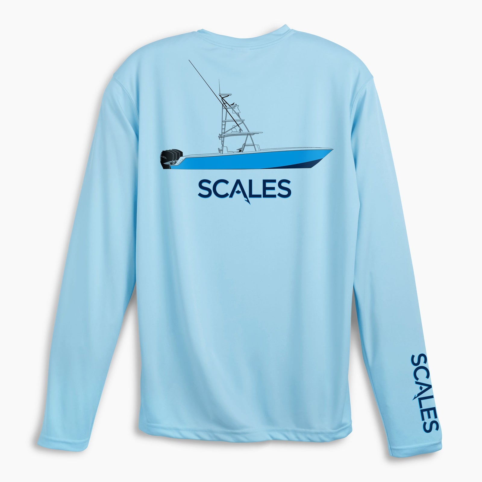 Scales Gear Pro Performance Team Scales Crew Light Blue Shirt - Rear View