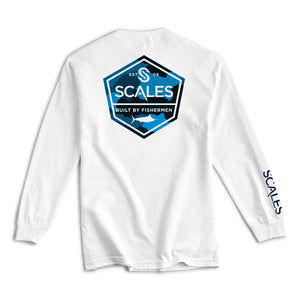 Scales Gear Scales Built Long Sleeve White Shirt - Rear View
