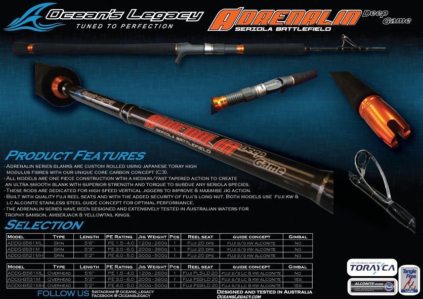 Oceans Legacy Adrenalin Deep Game Spin - Compleat Angler Nedlands