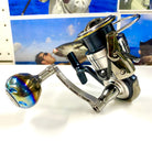 Flame/Silver Titanium Knob Silver Handle For Daiwa Spin Reel