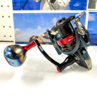 Flame/Red Titanium Knob Black Handle For Daiwa Spin Reel