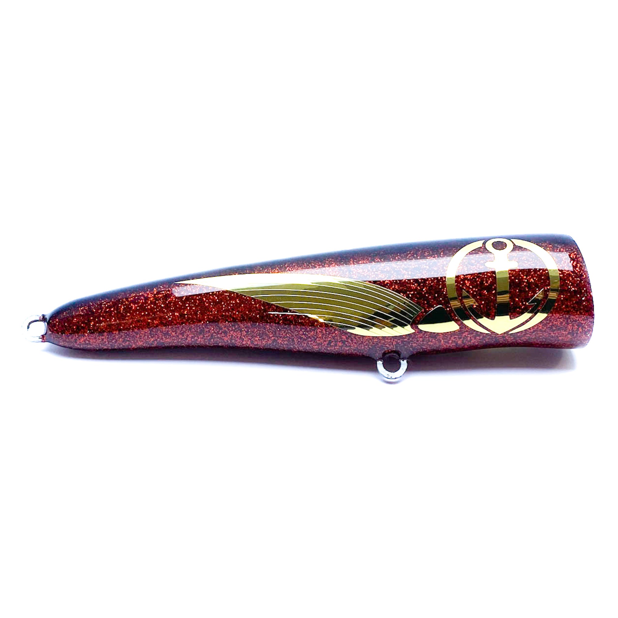 Load Lures Diving Outlaw 180F Popper Red Glitter Gold Foil