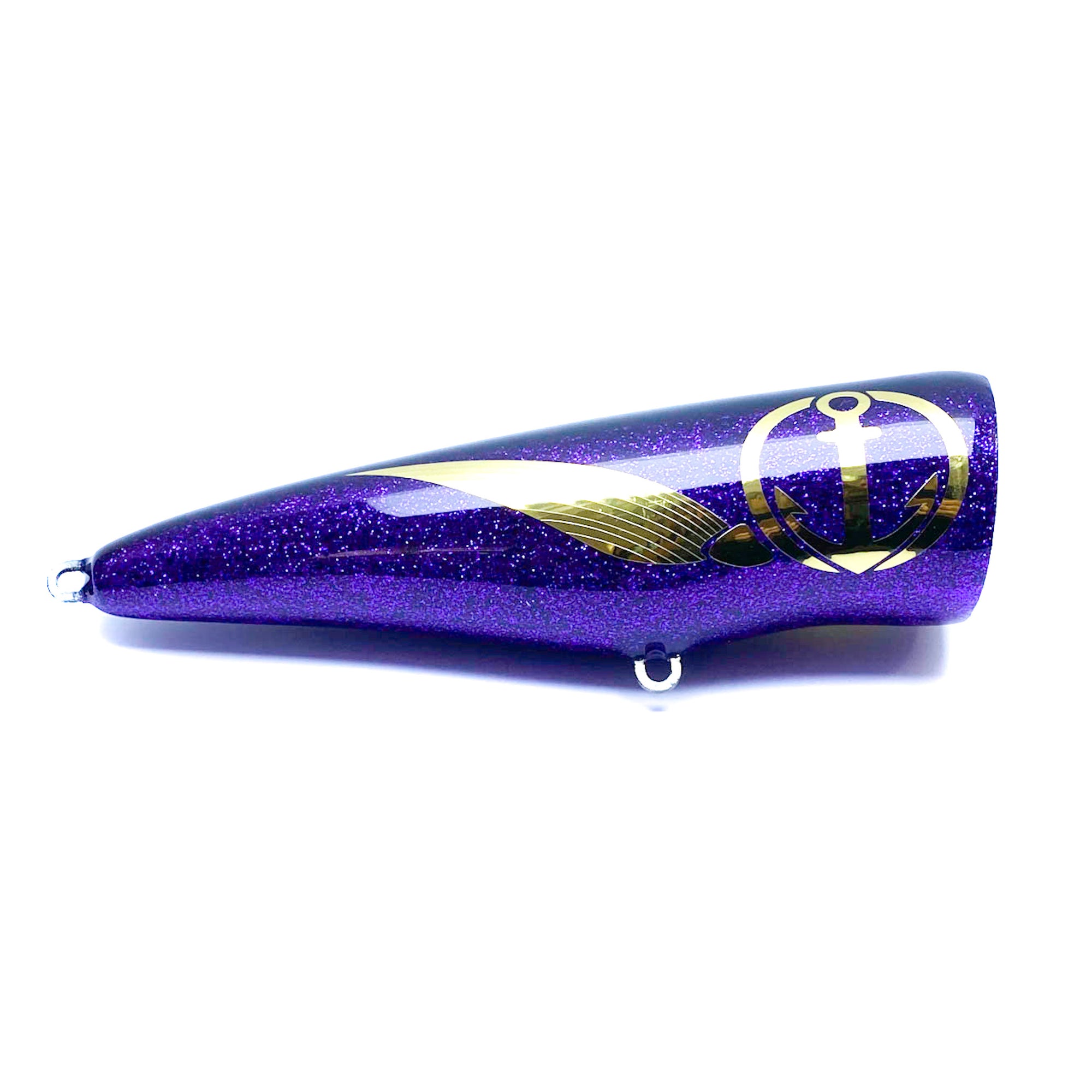 Load Lures Geet Seeker 180F Popper Purple Glitter Gold Foil