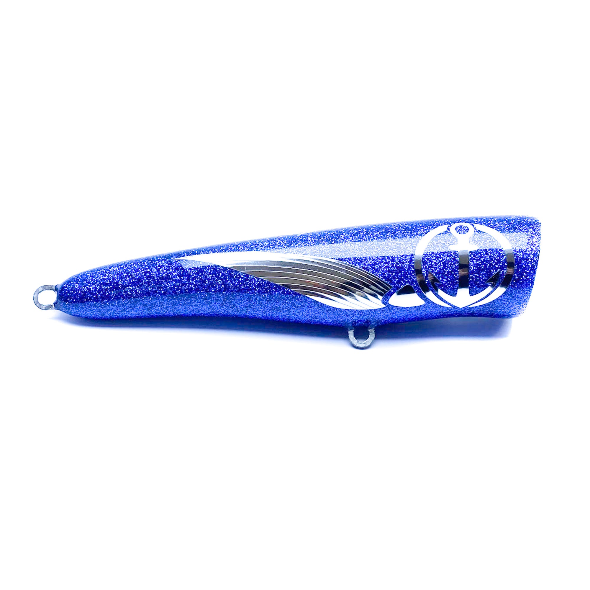Load Lures Outlaw 180F Popper Blue Glitter Silver Foil