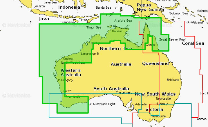 Navionics Platinum + Large Australia North and West Micro SD Card