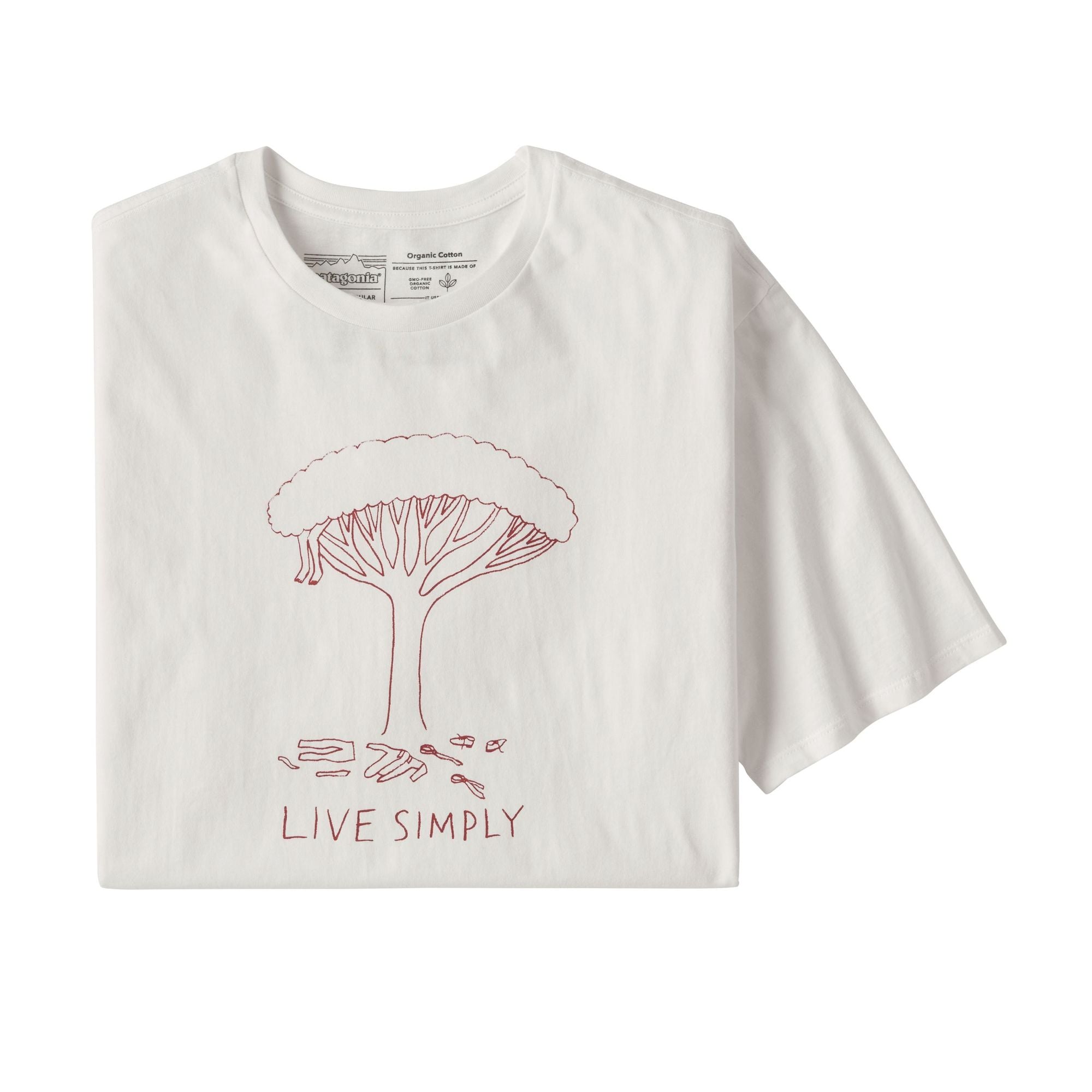 Patagonia Live Simply Midleaf Crisis Organic T-Shirt White Front