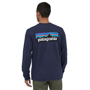 Patagonia Long Sleeve P-6 Logo Responsibili-Tee Classic Navy Back