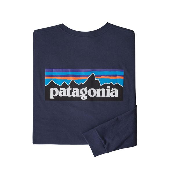 Patagonia Long Sleeve P-6 Logo Responsibili-Tee Classic Navy