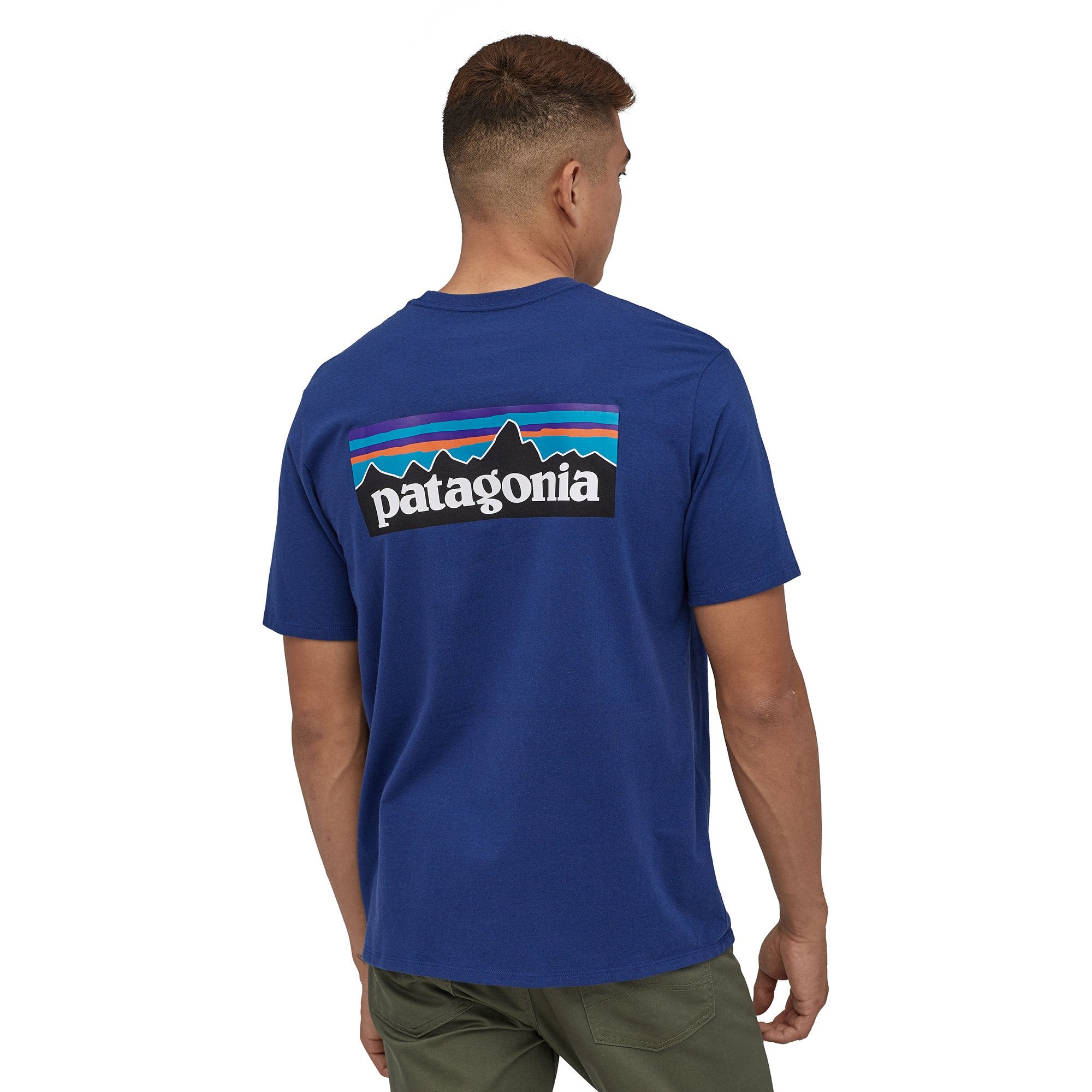 Patagonia P-6 Logo Responsibili-Tee Superior Blue Back
