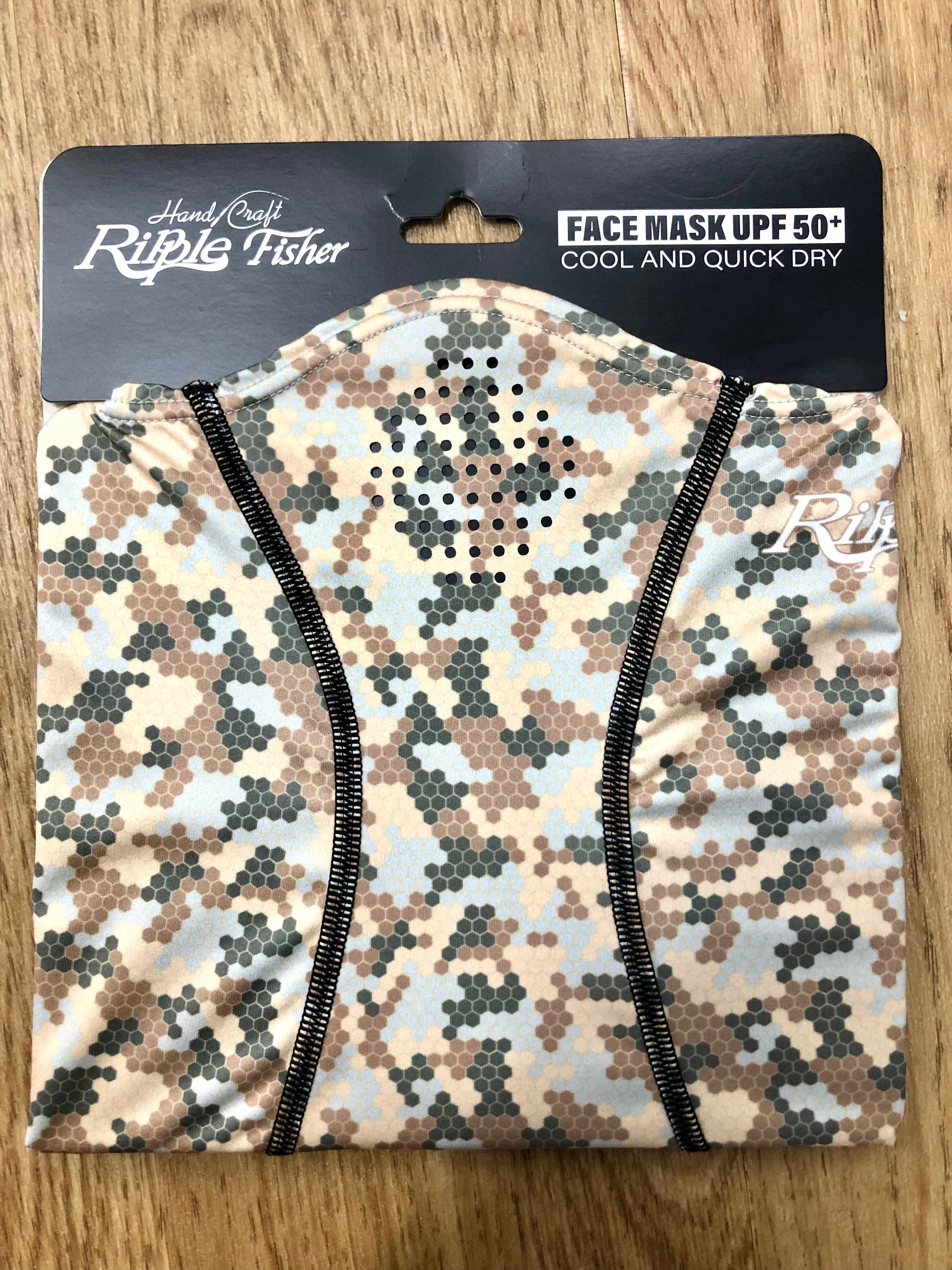 Ripple Fisher Face Mask Buff UPF 50+ Brown Camo Made in Japan