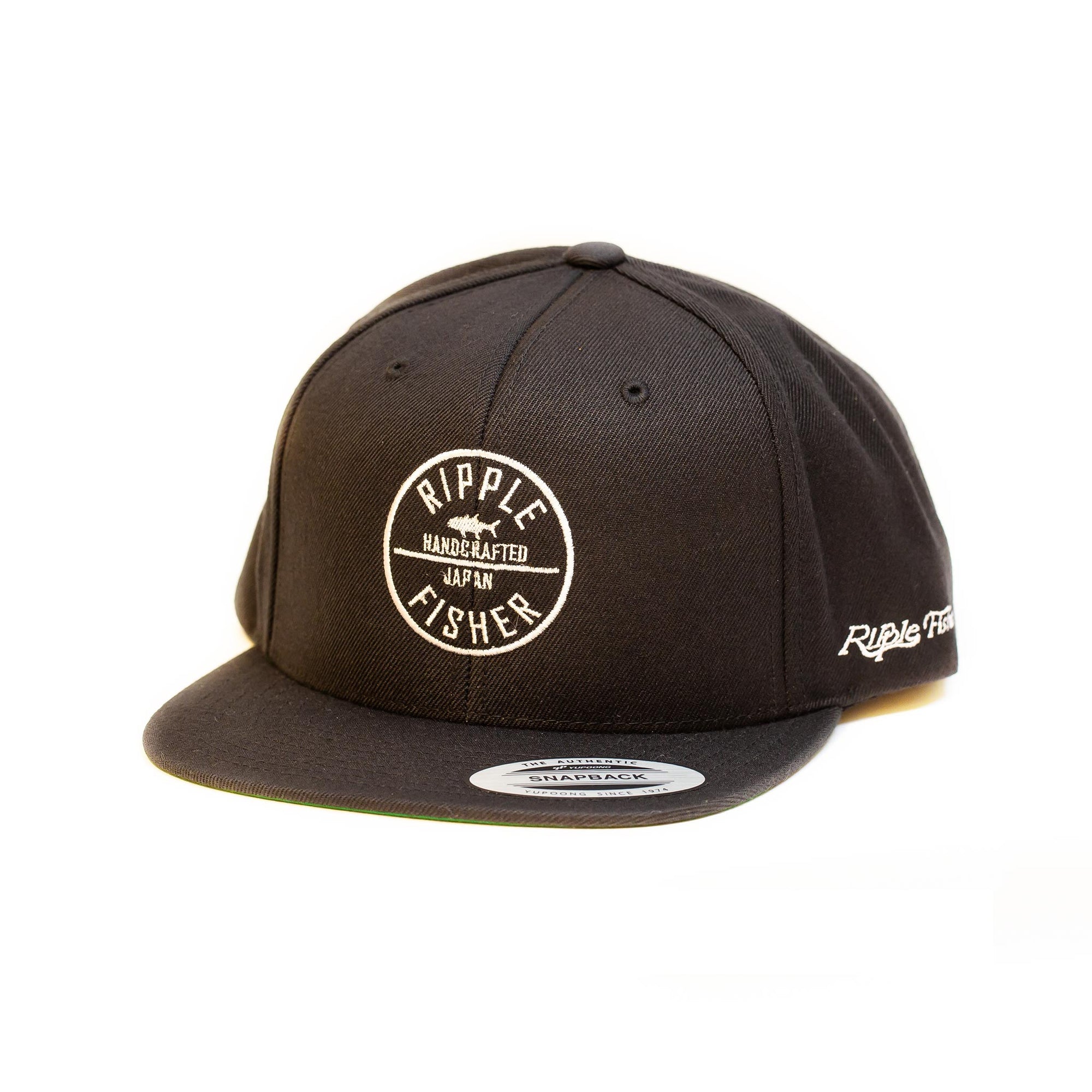 Ripple Fisher Snapback Black Patch Cap - Compleat Angler Nedlands
