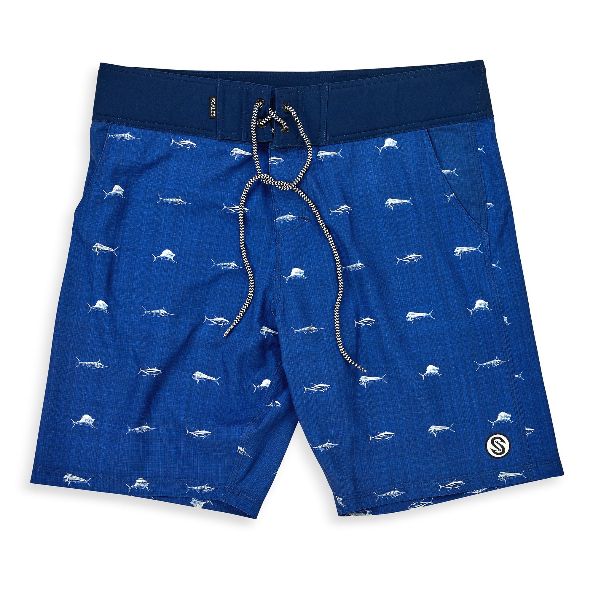 Scales Gear First Mates Boardshort's Clean Fish Blue Front