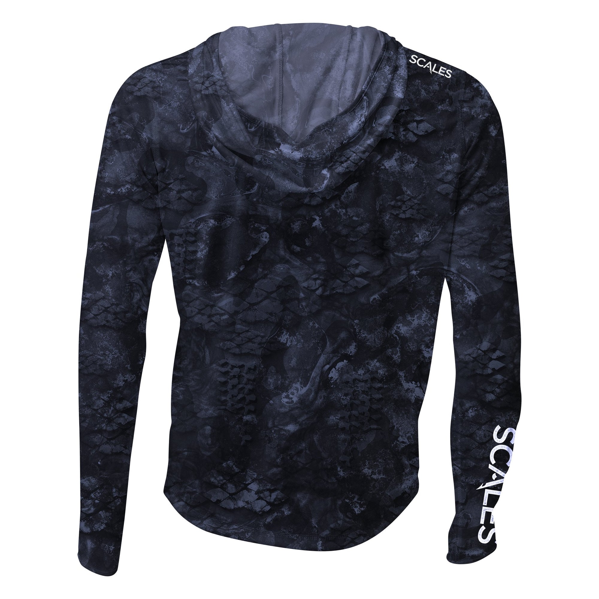 Scales Gear Pro Performance Every Degree Hooded Black Camo Long Sleeve Sun Shirt Back