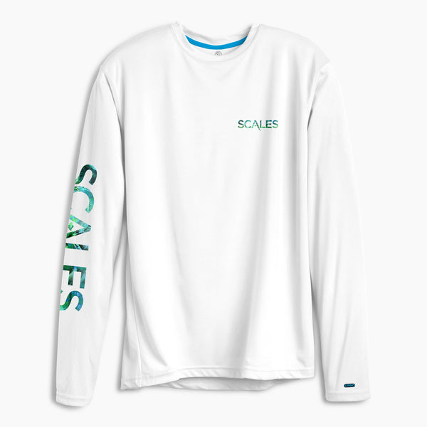 Scales Gear Pro Performance Tropical Mahi Crew White Compleat Angler