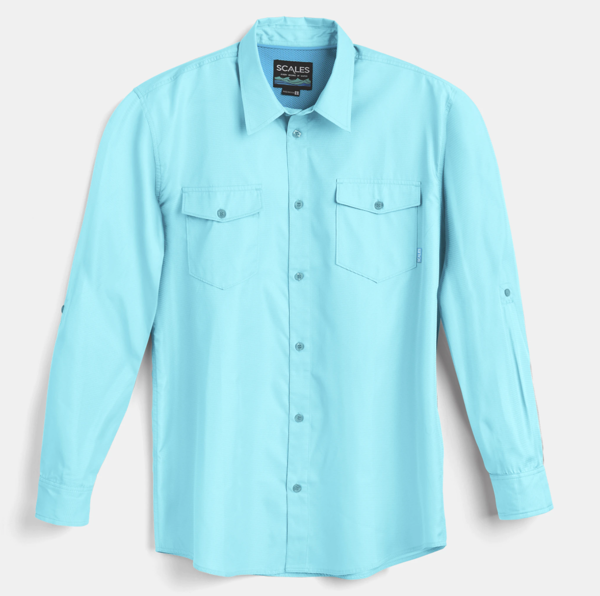 Scales Gear Performance Button Down Slack Tide Mens Saltwater Shirt - Front View