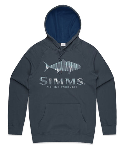 Simms Kingfish Logo Hoodie Hex Camo Storm - Compleat Angler Nedlands