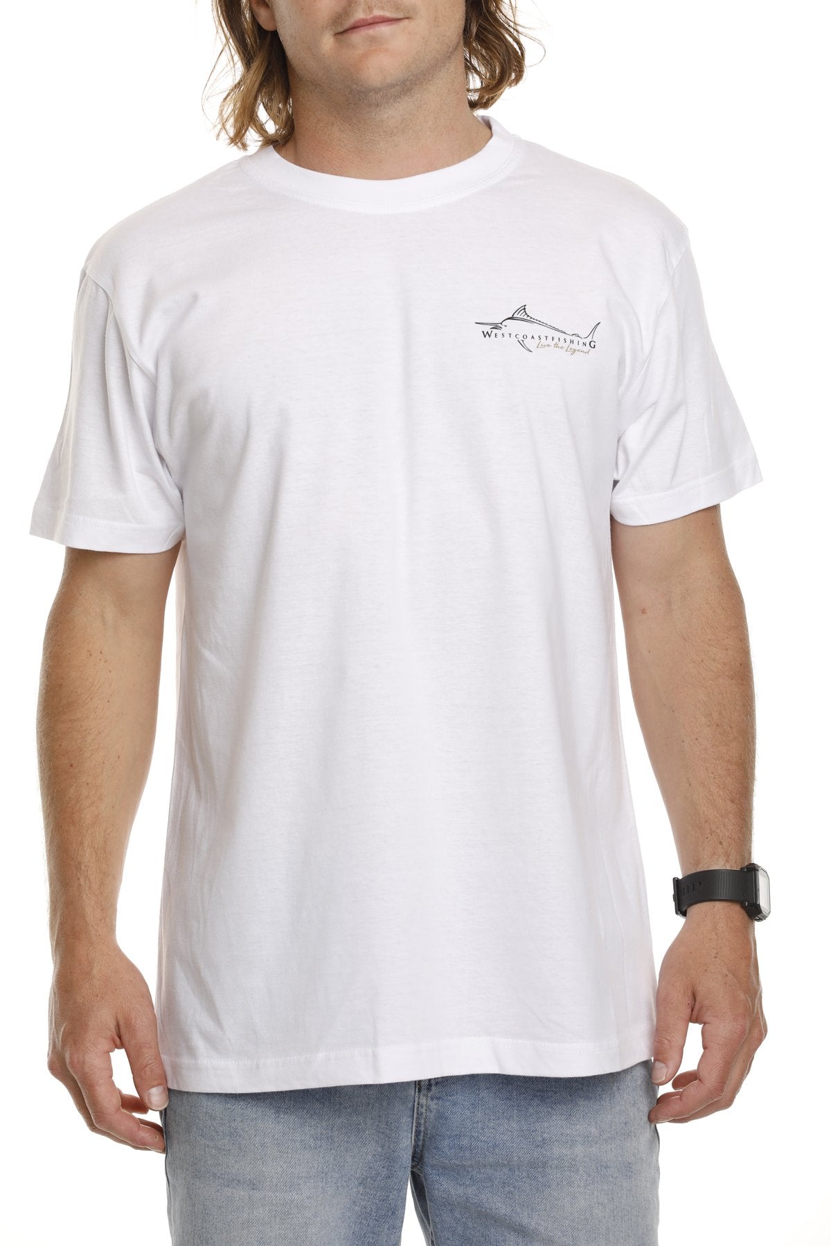 West Coast Fishing Co Black Marlin Short Sleeve Tshirt Front