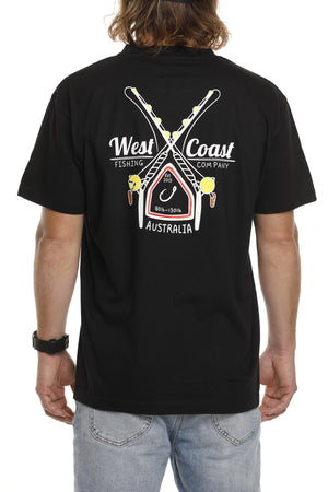 West Coast Fishing Co Heavy Tackle Tee Black Back