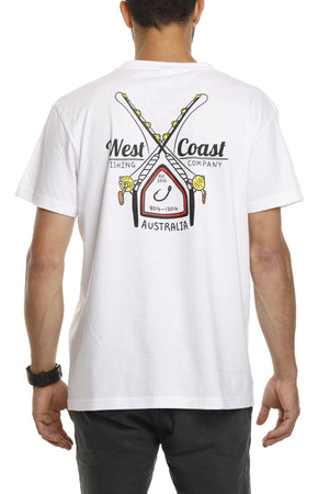 West Coast Fishing Co Heavy Tackle Tee White Back