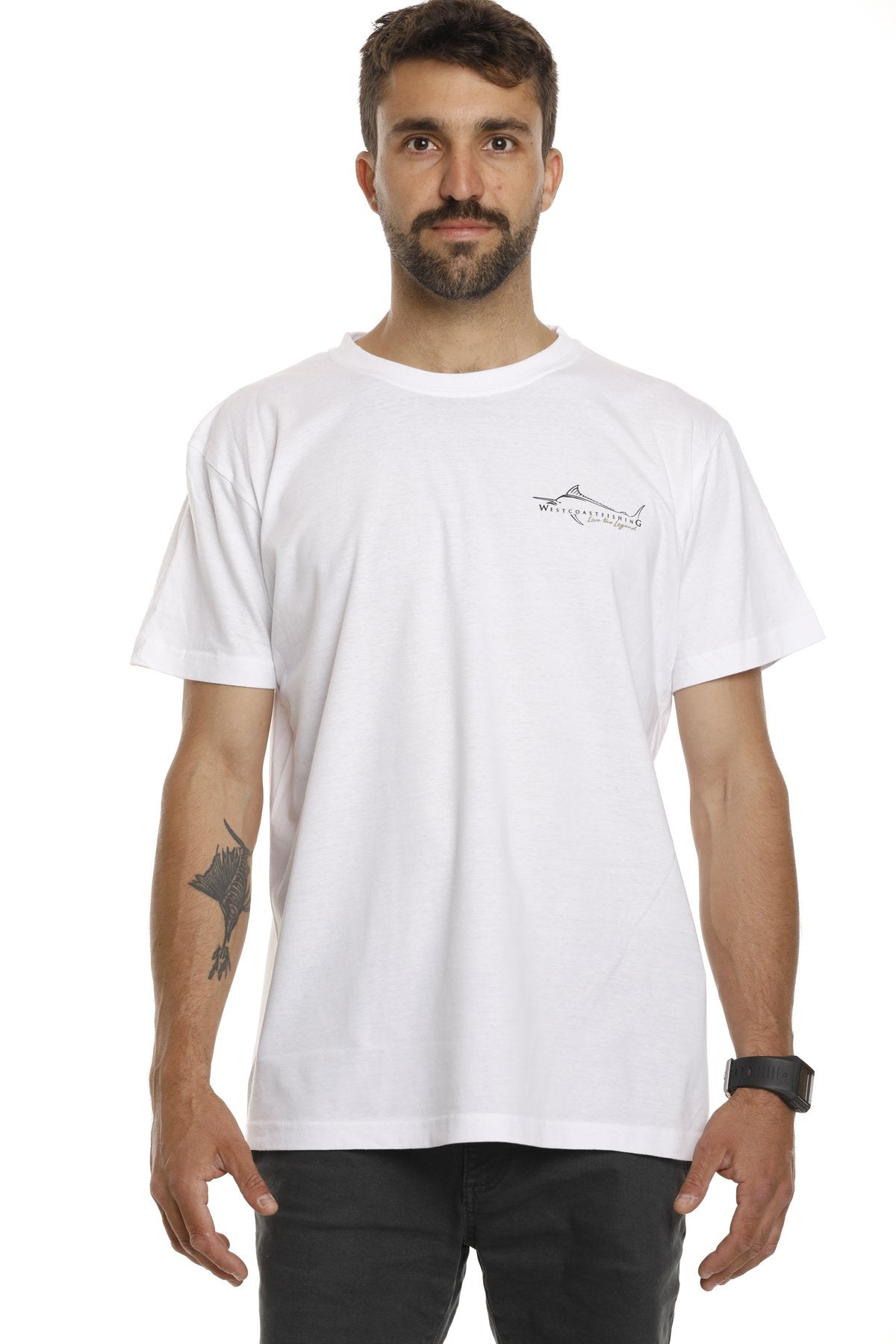 West Coast Fishing Co Heavy Tackle Tee White Front