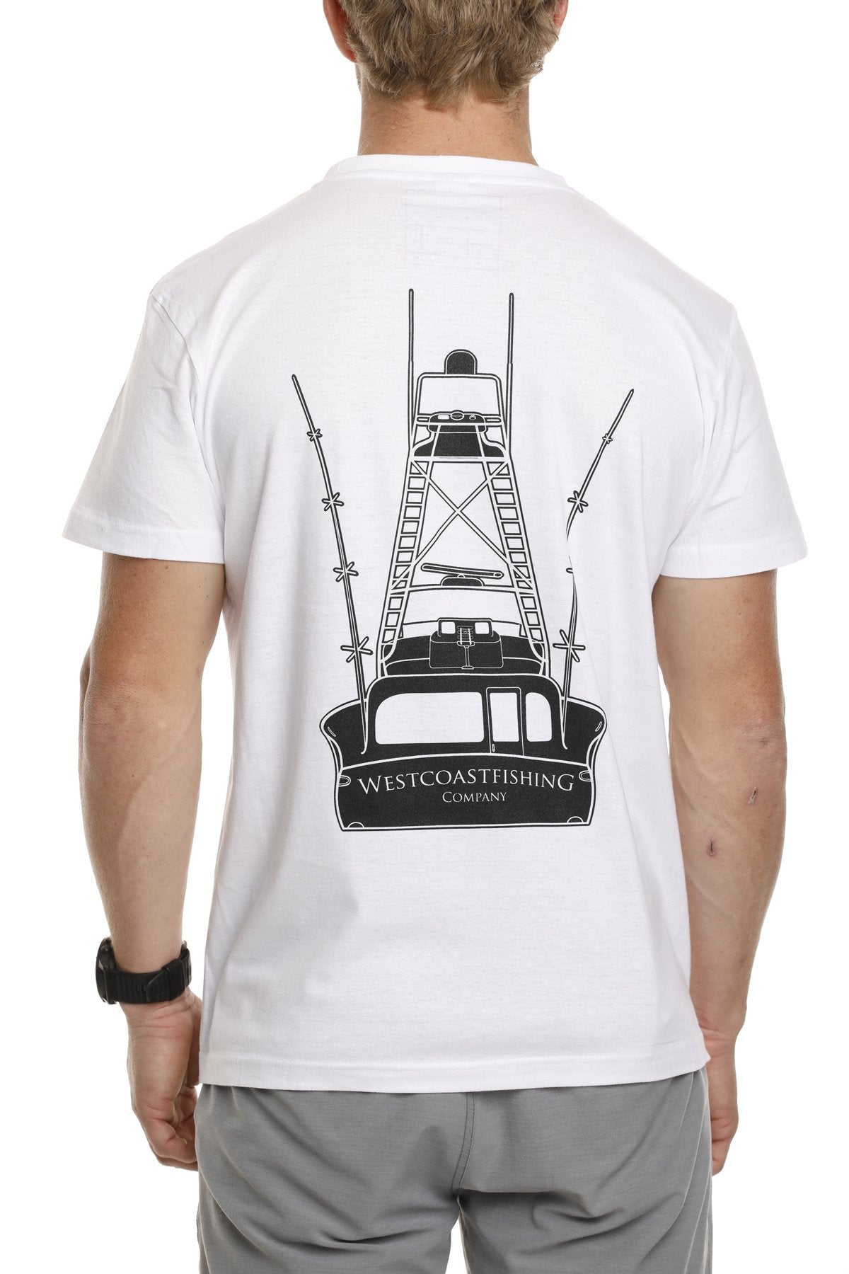 West Coast Fishing Co Sports Fisher Tee White - Compleat Angler