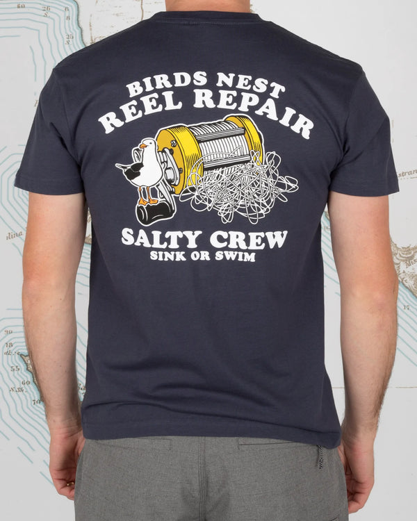 Salty Crew Ahi Mount Tech LS Tee Harbor Blue - Compleat Angler