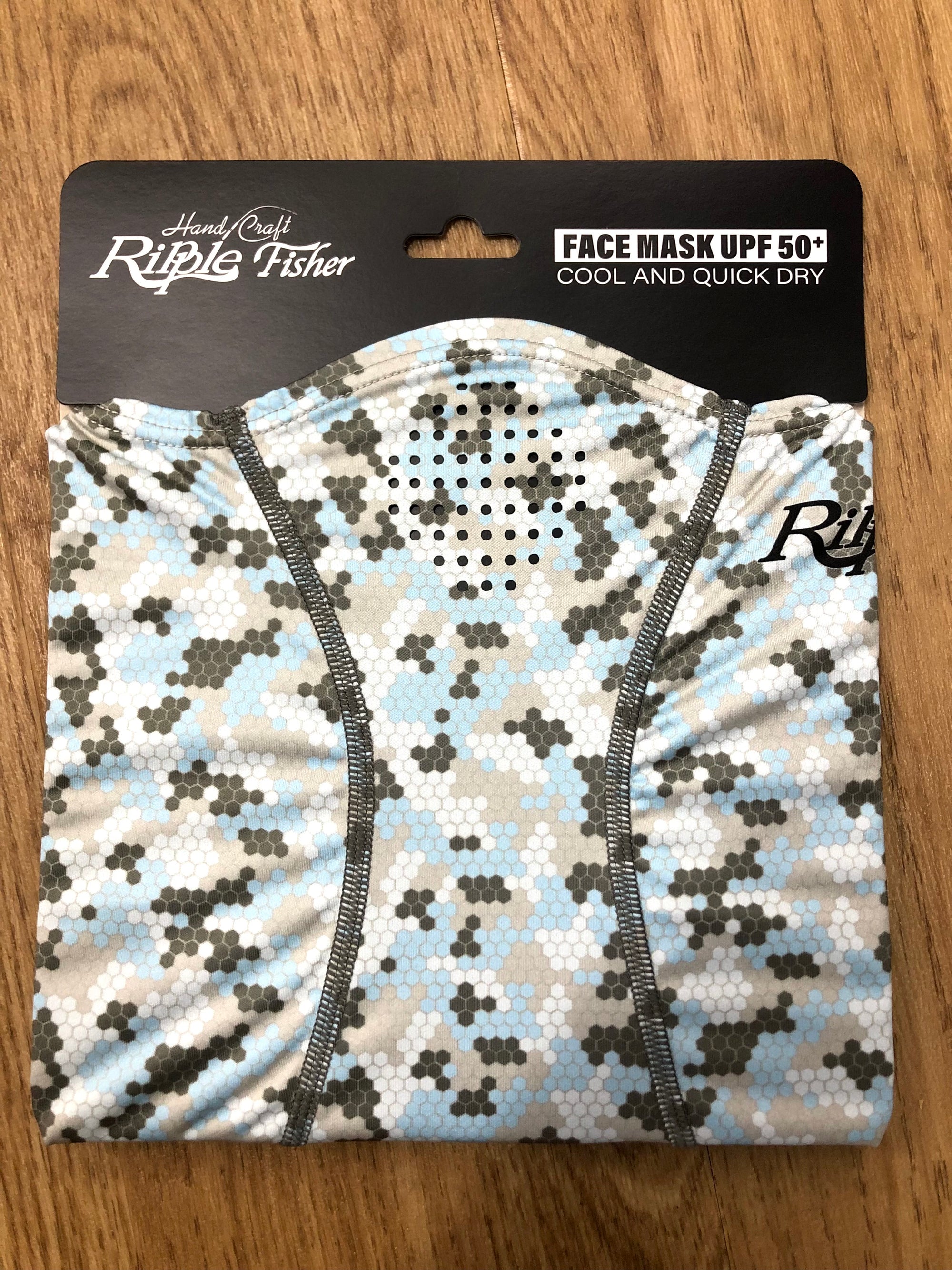 Ripple Fisher Face Mask Buff UPF 50+ Blue Camo Made in Japan